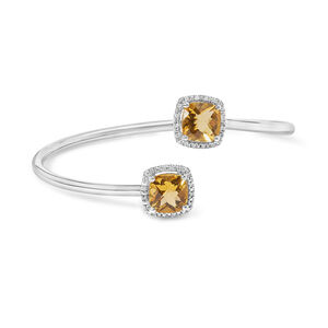 .925 Sterling Silver 8mm Cushion Cut Yellow
